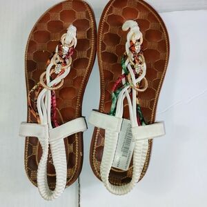 Patrizia Spring Step Multicolor and White Women's Sandals Size 8
